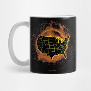 America Total Solar Eclipse April 8 2024 USA Map Totality Mug